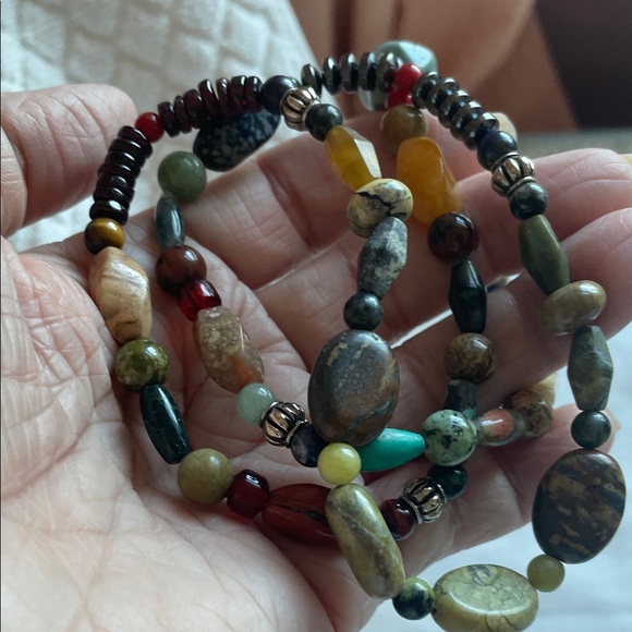 Multicolor Gemstone Beaded Necklace - Picture 3 of 7